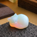 Cat Figurines Natural Stone Statue Healing Crystals Gift Gemstone Sculpture Room Home Desk LuckyDecoration