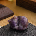 Cat Figurines Natural Stone Statue Healing Crystals Gift Gemstone Sculpture Room Home Desk LuckyDecoration