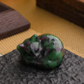 Cat Figurines Natural Stone Statue Healing Crystals Gift Gemstone Sculpture Room Home Desk LuckyDecoration